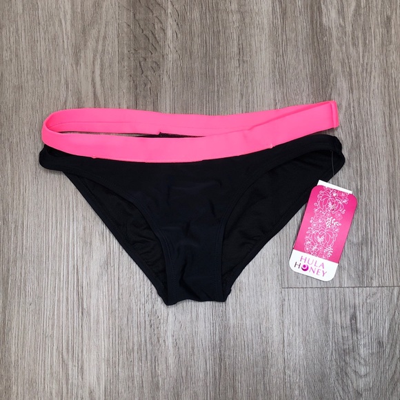 Hula Honey Colorblock Cutout Hipster Bikini Bottom - Picture 2 of 6
